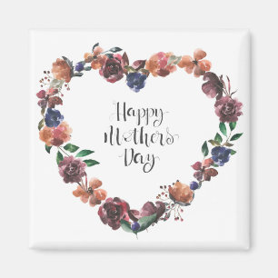 Imán Feliz Día de la Madre Flores de Corazón