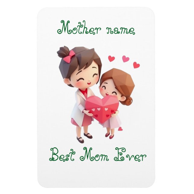Imán Feliz Día de la Madre | Mejor regalo personalizado (Vertical)