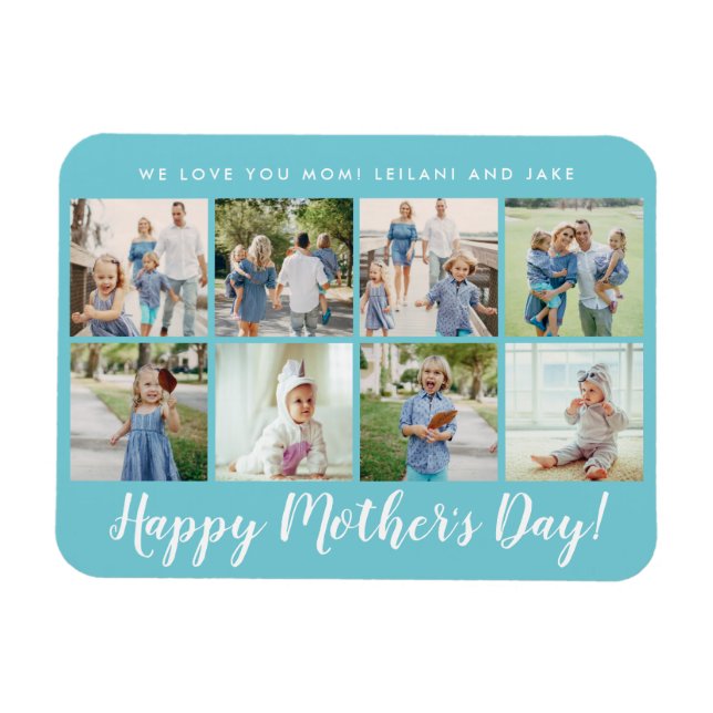 Imán Feliz Día de la Madre Personalizado de Collage de  (Horizontal)