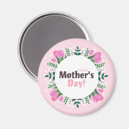 Imán Feliz Día de la Madre Tulipanes rosados