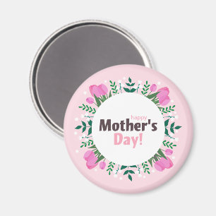 Imán Feliz Día de la Madre Tulipanes rosados