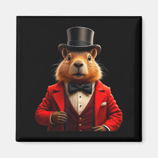 Imán Feliz Día de la Marmota 2025 Sombrero de Caballero