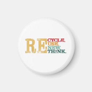 Imán Feliz Día de la Tierra Reciclar Reutilizar Renovar