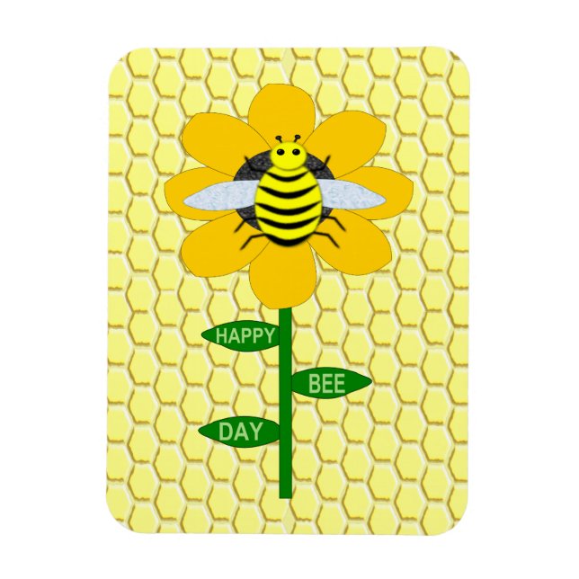 Imán Feliz Día de las Abejas Cumpleaños Bumblebee (Vertical)