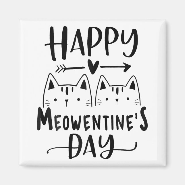 Imán Feliz Día de Meowentine al gracioso El día de San  (Frente)