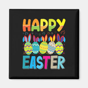 Imán Feliz Día de Pascua, divertida y colorida caza de