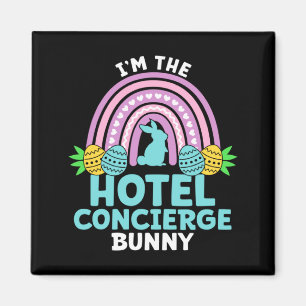 Imán Feliz día de Pascua Soy el conejo conserje del hot