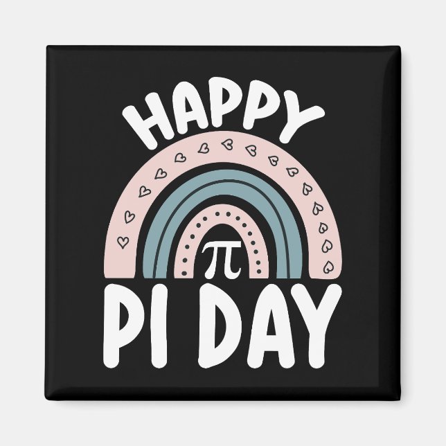 Imán Feliz Día de Pi Boho Arcoíris Matemáticas Matemáti (Frente)