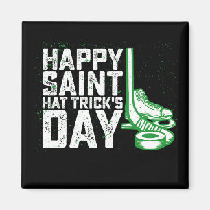Imán Feliz día de Saint Hat Trick Hockey sobre Hielo St