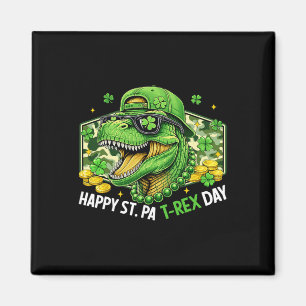 Imán Feliz día de San Pat-rex Dinosaurio Camuflaje Día 