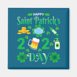 Imán Feliz día de San Patricio 2024 Cara de Trébol Irla