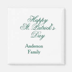 Imán Feliz día de San Patricio apellido familia verde m