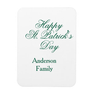 Imán Feliz día de San Patricio apellido verde minimalis
