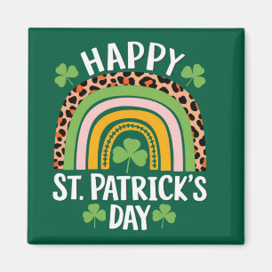 Imán Feliz día de San Patricio Arcoíris Trébol