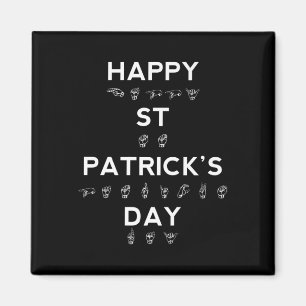 Imán Feliz Día de San Patricio ASL Conciencia sorda