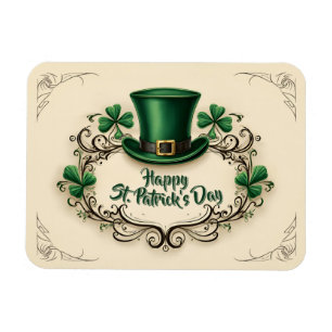 Imán Feliz día de San Patricio Diseño de Trébol