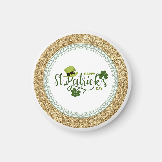 Imán Feliz Día de San Patricio, diseño de vacaciones, (Frente)
