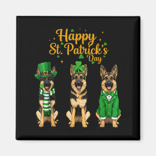 Imán Feliz día de San Patricio gráfico de perro pastor