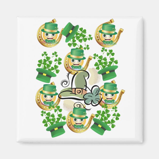 Imán Feliz Día de San Patricio imanes herradura (Frente)