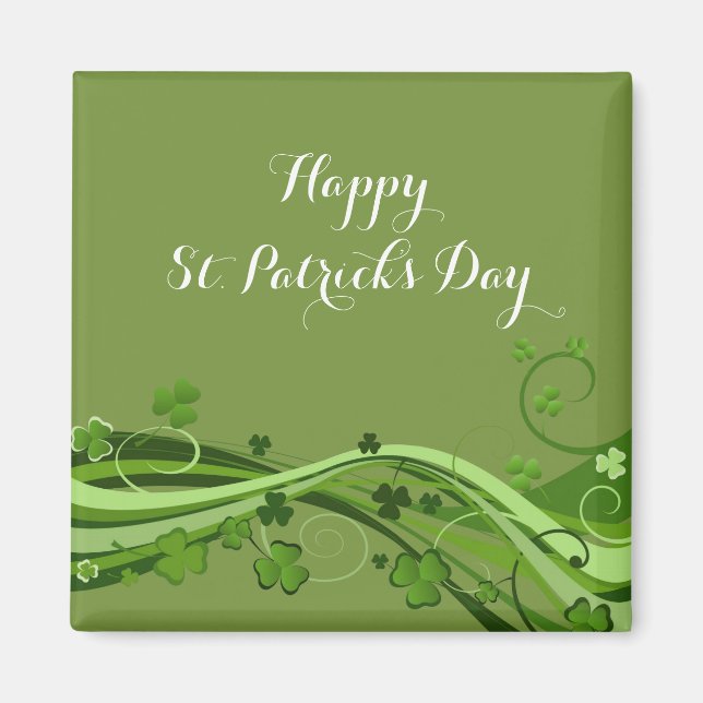 Imán Feliz Día de San Patricio imanes vestidores floral (Frente)