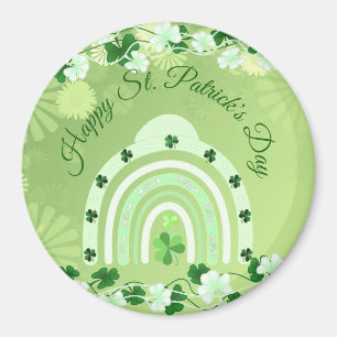 Imán Feliz Día de San Patricio, lucky Shamrock Rainbow