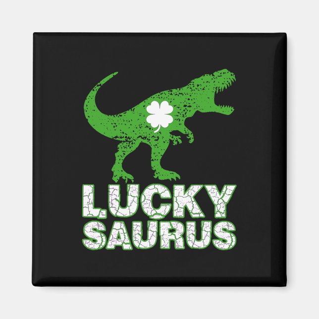 Imán Feliz día de San Patricio Luckysaurus Dinosaurio S (Frente)