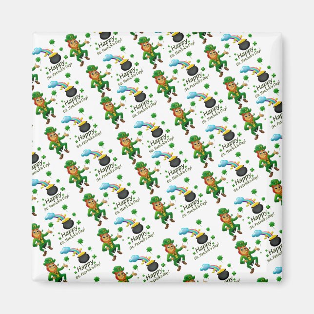 Imán Feliz Día de San Patricio Magnets Leprechaun (Frente)