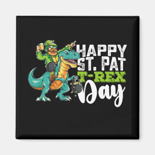 Imán Feliz día de San Patricio Pat T Rex Dinosaurio