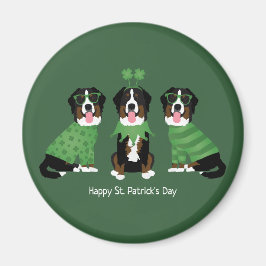Imán Feliz Día de San Patricio Perros de Montaña de Ber