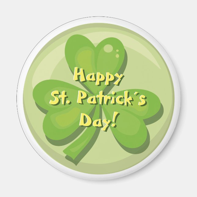 Imán Feliz Día de San Patricio Shamrock (Frente)