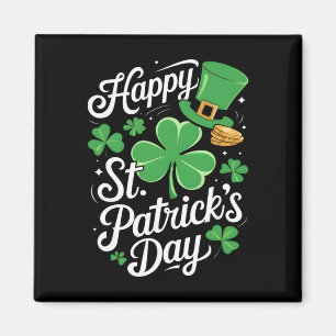 Imán Feliz día de San Patricio Trébol Irlandés Divertid