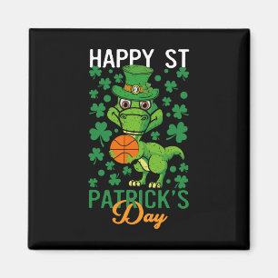 Imán Feliz Día de San Patrón Baloncesto Día de Rex Dino