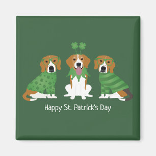 Imán Feliz Día de San Patrón Perros Beagle
