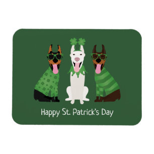 Imán Feliz Día de San Patrón Perros Dobermann