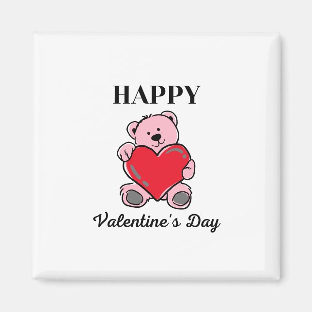 Imán Feliz día de San Valentín 2023 - Imágenes de Panda (Frente)