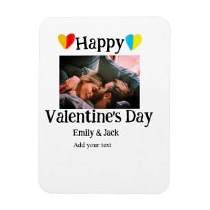 Imán Feliz Día de San Valentín agregar foto de nombre d