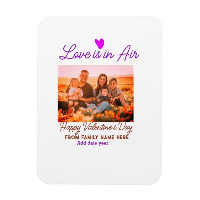 Imán Feliz Día de San Valentín agregar nombre de foto f (Vertical)