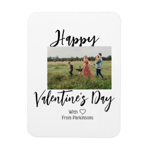 Imán Feliz día de San Valentín añadir nombre de familia