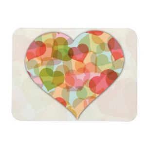 Imán Feliz Día de San Valentín con coloridos corazones