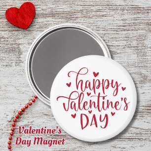 Imán Feliz Día de San Valentín con corazones rojos