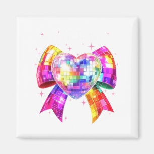 Imán Feliz Día de San Valentín Coquette Bola de Discote