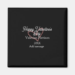 Imán Feliz día de San Valentín corazón de purpurina roj