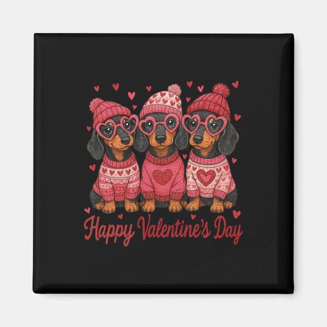 Imán Feliz Día de San Valentín Dachshund Mama Coquette  (Frente)