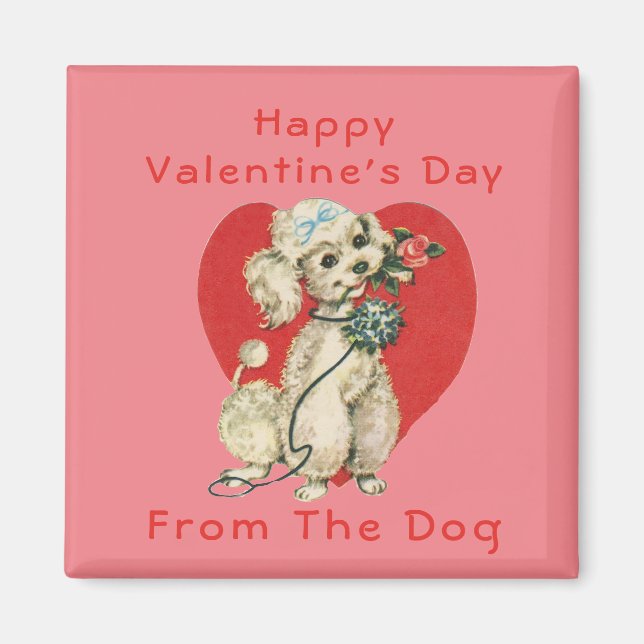 Imán Feliz Día de San Valentín del perro (Frente)