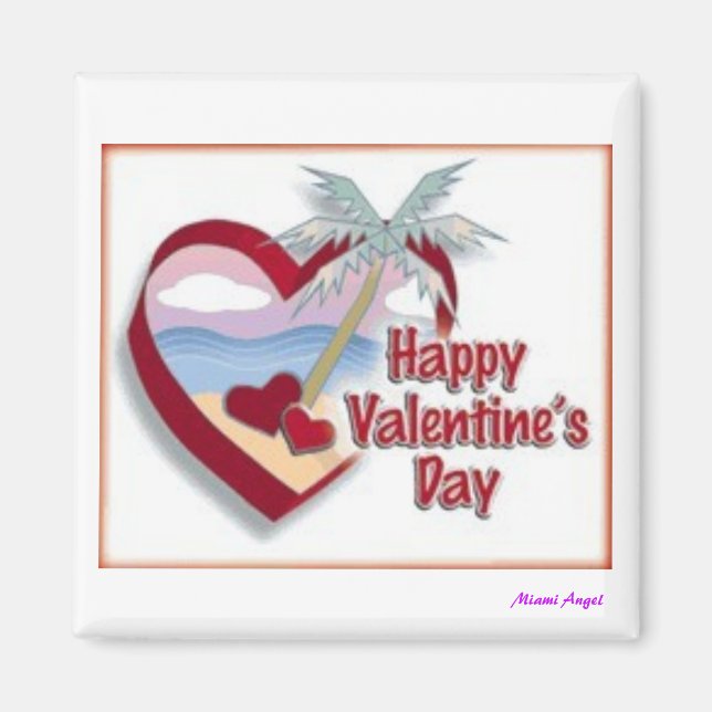 Imán Feliz Día de San Valentín desde Florida (Frente)