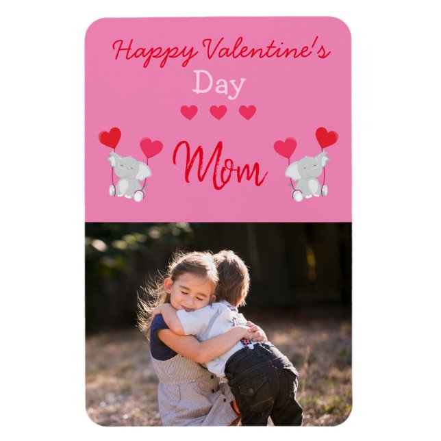 Imán Feliz Día de San Valentín foto de mamá (Vertical)