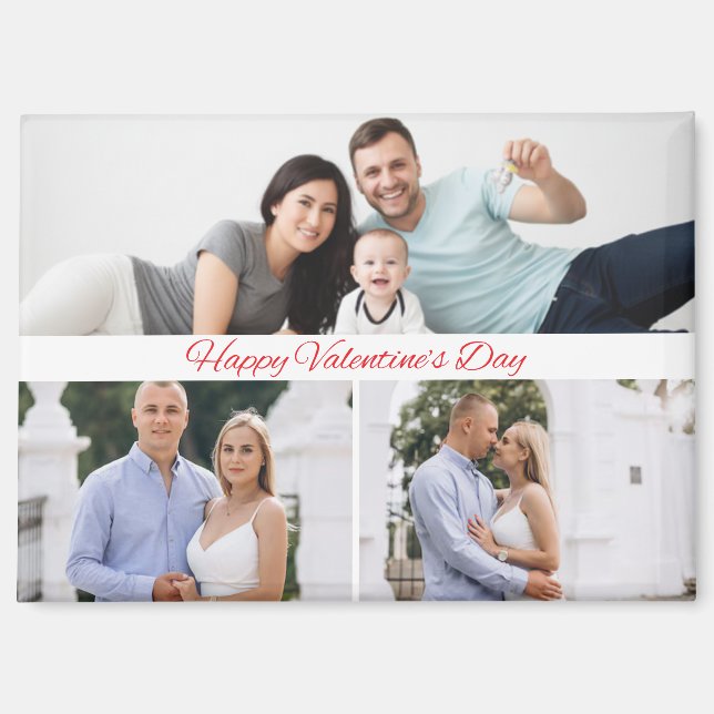 Imán Feliz Día de San Valentín Foto Familiar (Anverso)