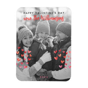 Imán Feliz Día de San Valentín lindo foto de la familia