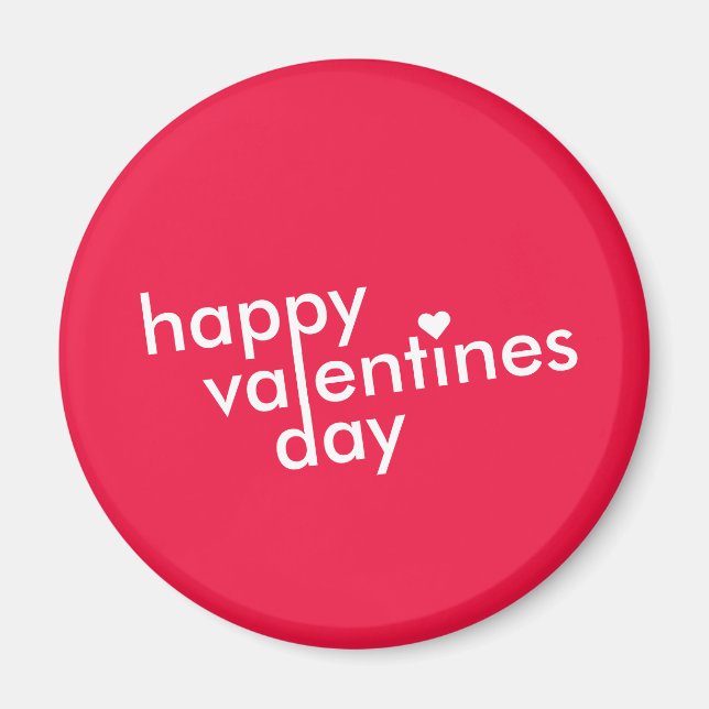 Imán Feliz Día de San Valentín | Love Heart Modern Tren (Frente)