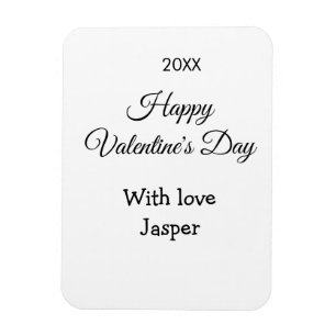 Imán Feliz día de San Valentín nombre amor simple año e